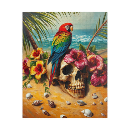 Colorful Parrot Skull Puzzle, Fun Nature Theme Jigsaw Game for Adults, Family Game Night, Beach Lover and Puzzle Enthusiast Holiday Gift 520 pcs (Vertical) Puzzle The Puzzle Chest