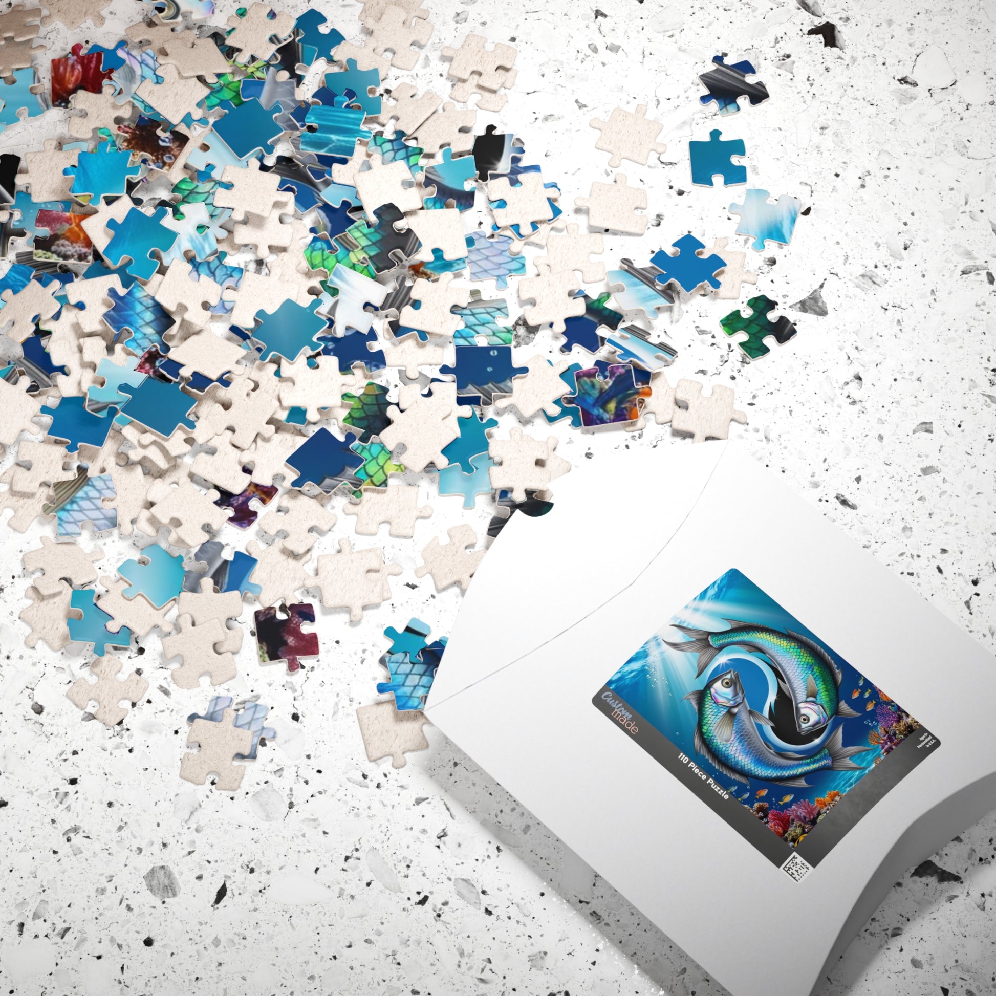 Ying Yang Fish Puzzle, 110-1014 Piece Pisces Zodiac Sign Jigsaw, Mindfulness Activity Gift for Fish Lovers, Family Game Night, Brain Teaser Puzzle The Puzzle Chest