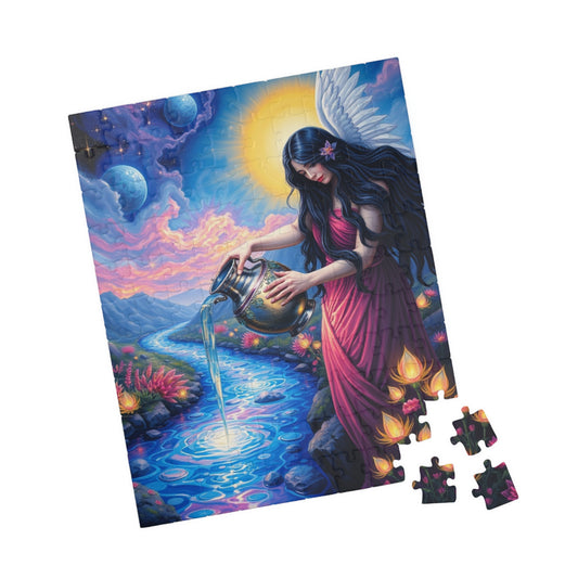 Mystical Water Goddess Puzzle, Aquarius Zodiac Symbol Jigsaw Game, Gift for Friends Fantasy Lovers, Mindfulness Activity, Home Entertainment Puzzle The Puzzle Chest