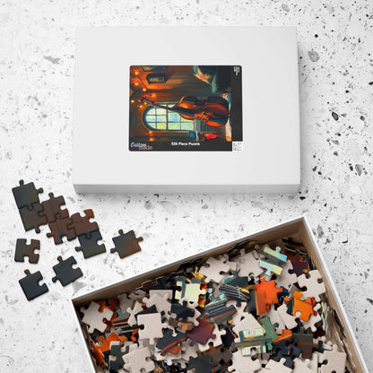 Cello and Tea Time Jigsaw Puzzle - Music Instrument Theme, Musical Puzzle Gift for Musician, Music Lover and Teacher, Birthday or Holiday