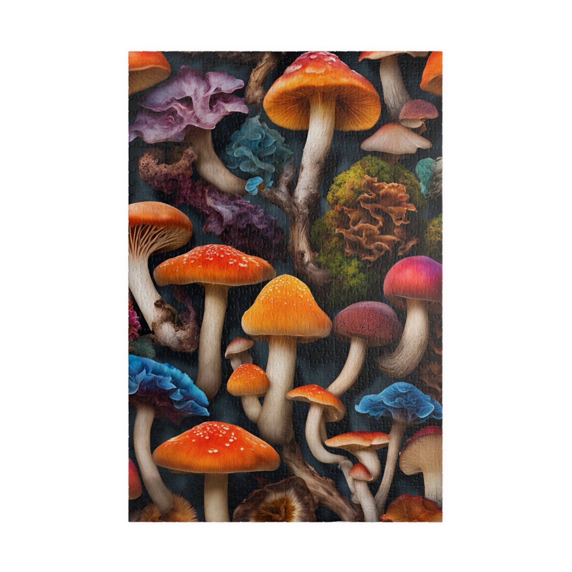 Mushroom Collage Puzzle, Colorful Toadstool Chaotic Jigsaw, 252 520 1014-Piece Game, Relaxing Mindfulness Activity, Gift for Nature Lover 1014 pcs (Vertical) Puzzle The Puzzle Chest
