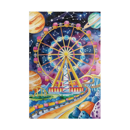Jigsaw Puzzle - Surreal Carnival in Space, Trippy Design, 110 252 520 1014-piece, Fun Activity Adult Hobby, Family Game Night, Mindful Hobby 1014 pcs (Vertical) Puzzle The Puzzle Chest