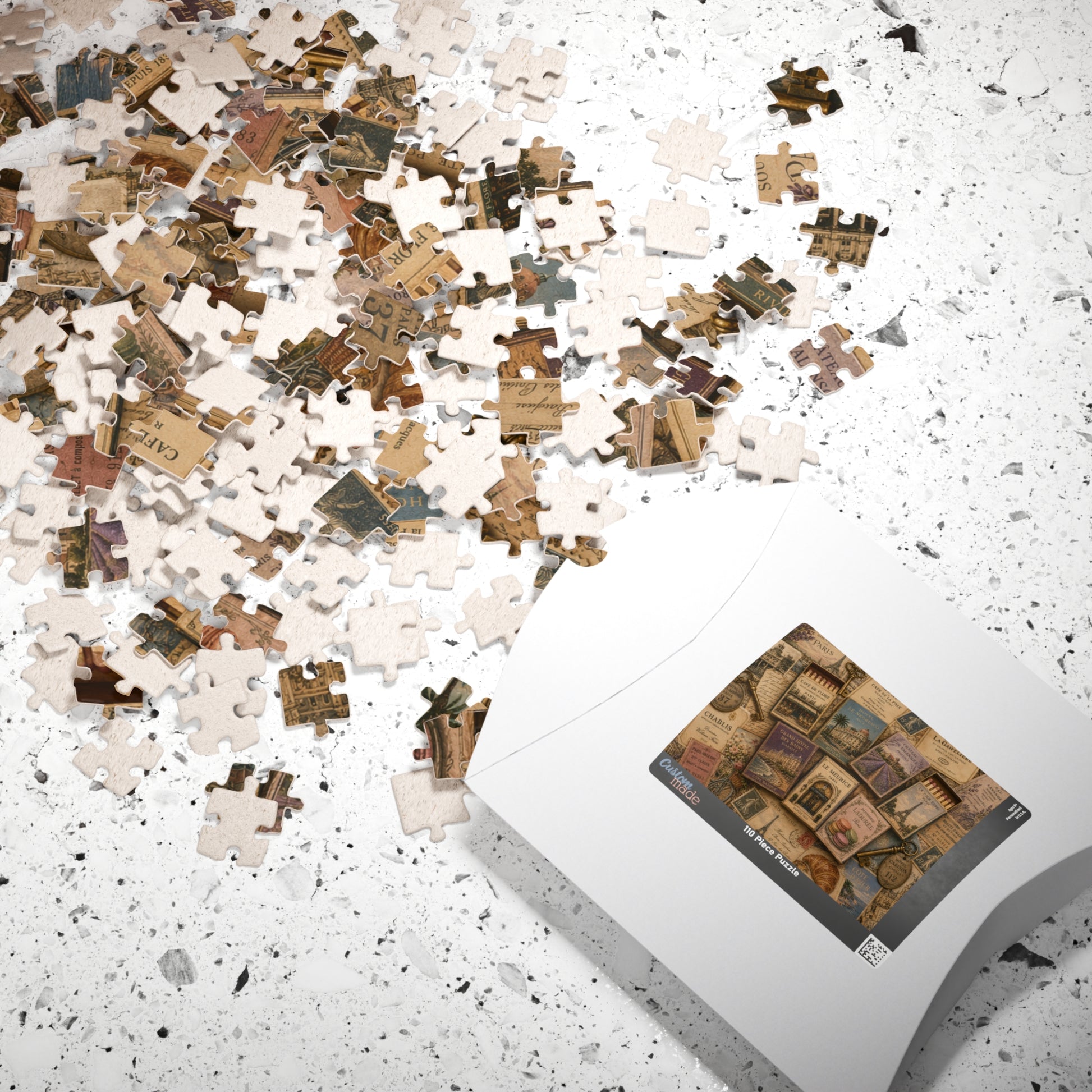 Vintage France Matchbook Puzzle | Paris Travel Memorabilia Jigsaw | French Café Collection Challenge | European Nostalgia Puzzle The Puzzle Chest
