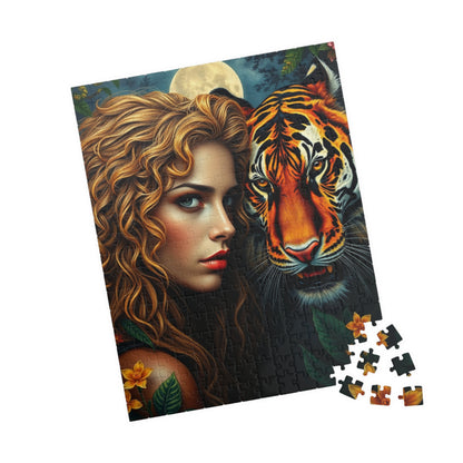 Tiger and Beauty Puzzle, Animal Art Adult Jigsaw Game for Relaxation, Home Entertainment, Creative Gift Idea Nature Lover, Family Game Night Puzzle The Puzzle Chest
