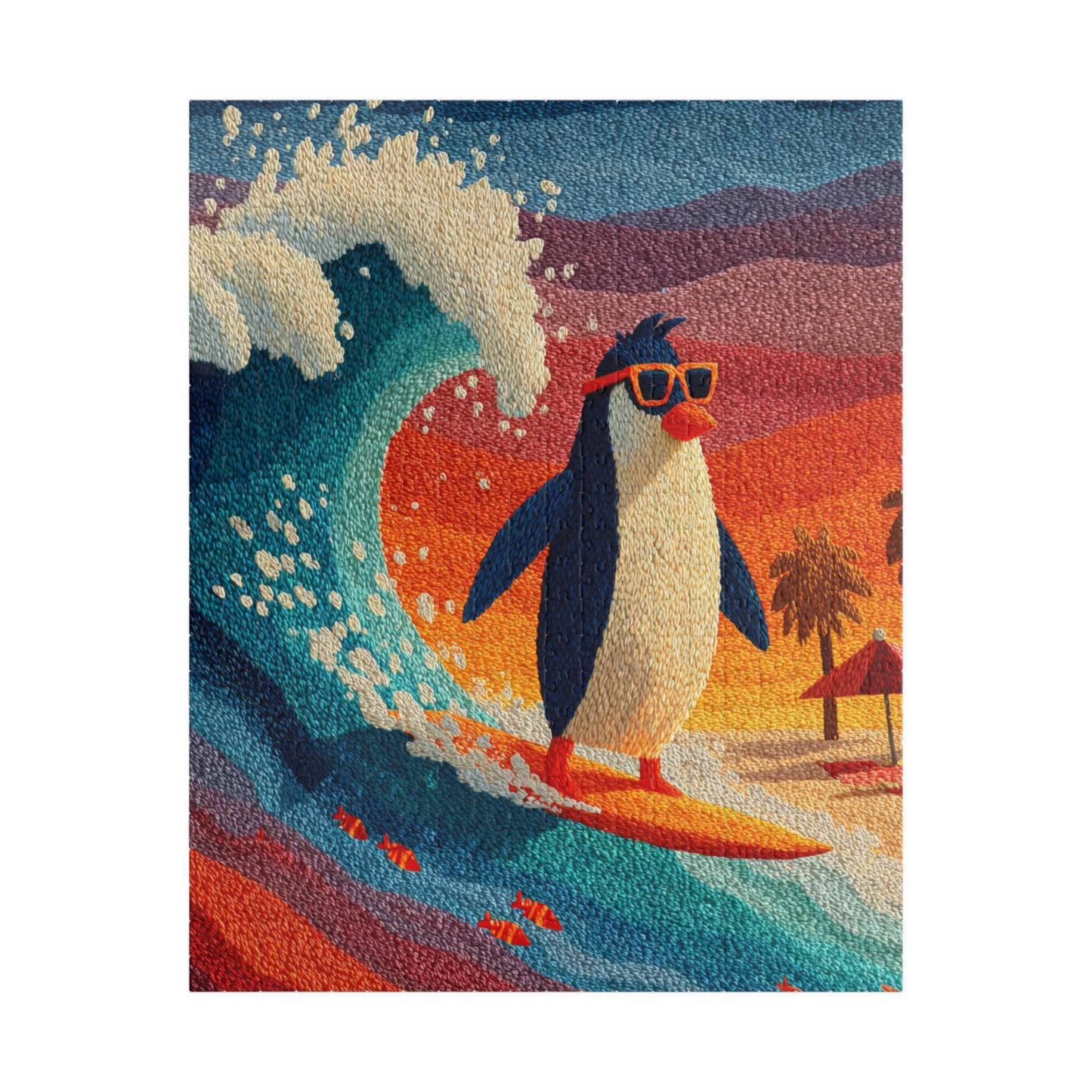 Surfing Penguin Puzzle - Animal Theme Jigsaw Game for Fun Family Activity, Gift for Friends, Indoor Entertainment Puzzle The Puzzle Chest