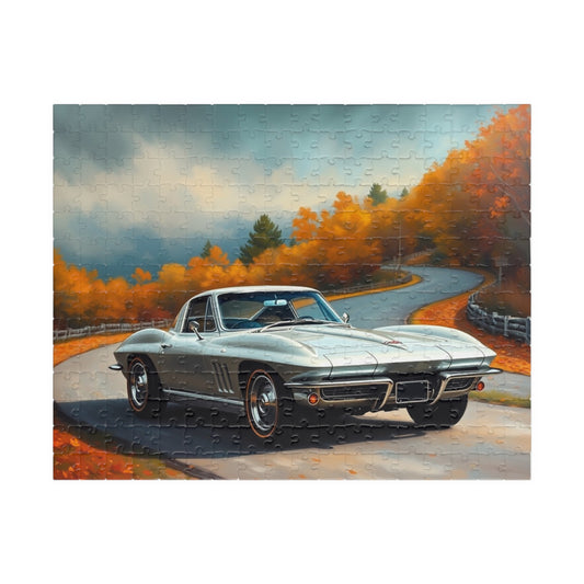 Vintage Car Puzzle - 1963 Corvette Stingray, Classic Auto Jigsaw Game, Best Friend Gift for Car Enthusiast, Family or Solo Fun, Brain Teaser 252 pcs (Horizontal) Puzzle The Puzzle Chest