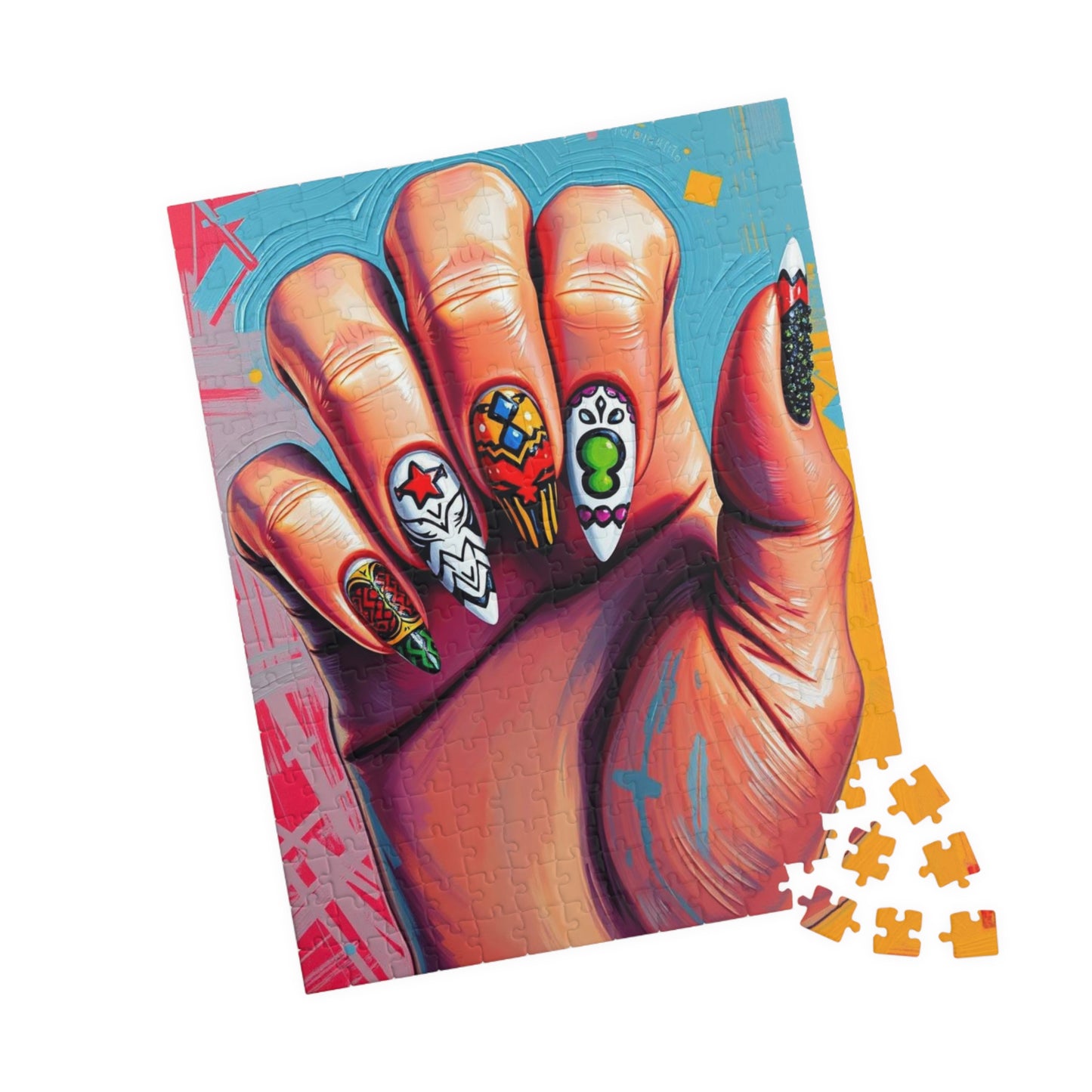 Artistic Nail Design Puzzle, Fun Family Activity, Unique Gift, Nail Art Enthusiasts, Creative Home Decor, 110-1014 Pieces Puzzle The Puzzle Chest
