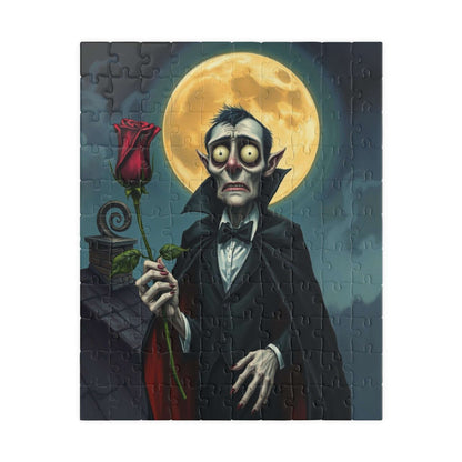 Spooky Vampire Themed Puzzle - Whimsical Gothic Art, Fun Halloween Activity, Unique Gift for Horror Lovers, Family Game Night 110 pcs (Vertical) Puzzle The Puzzle Chest
