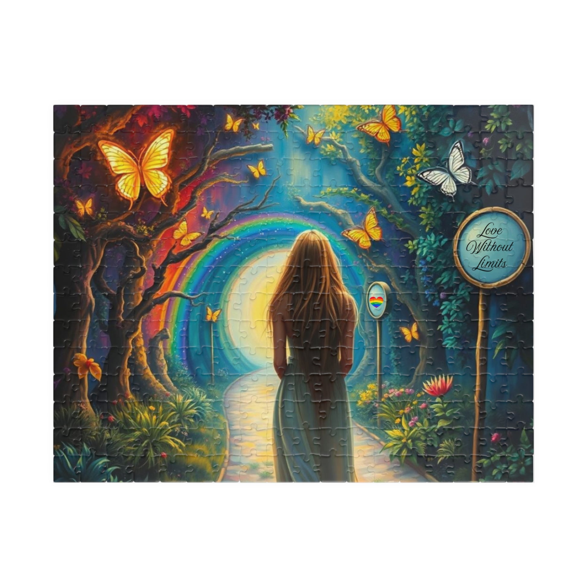 Whispers of the Rainbow Garden Jigsaw Puzzle, Rainbow Puzzle, LGBTQ Puzzle Art Pride Month Gift for Adults, Family Activity, Mindfulness 252 pcs (Horizontal) Puzzle The Puzzle Chest