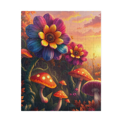 Fantasy Botanical Garden Puzzle, 110 252 520 1014-Piece Jigsaw Game, Colorful Oversized Flowers and Twisting Vines for Relaxation, Giftable 110 pcs (Vertical) Puzzle The Puzzle Chest