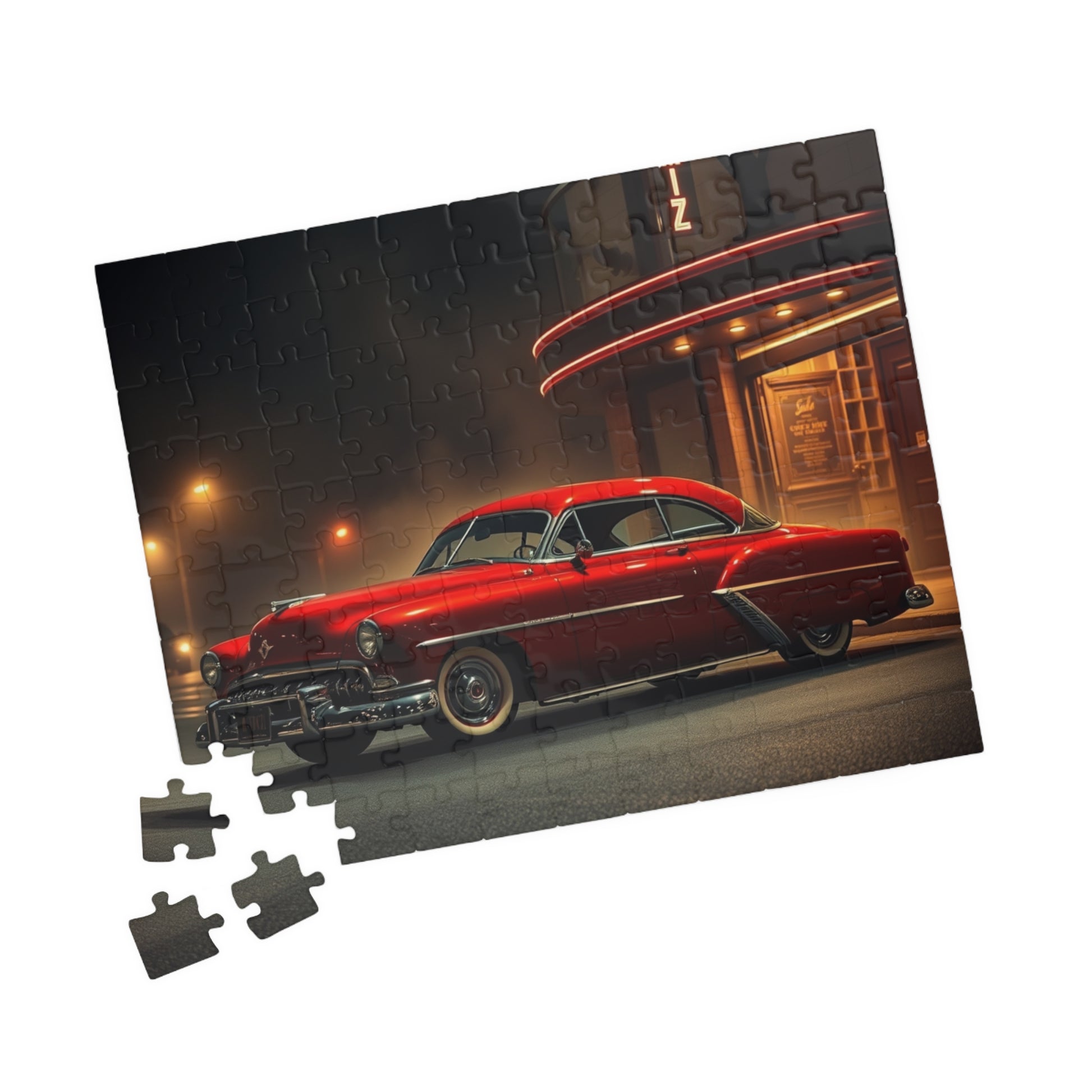 Vintage Car Puzzle, Classic Red 1949 Mercury Eight Coupe, Nostalgic Gift for Car Lovers, Family Game Night or Solo Fun, Mindfulness Activity Puzzle The Puzzle Chest