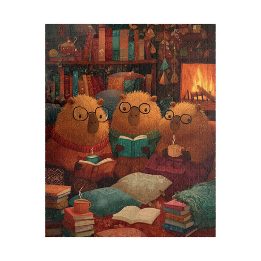 Capybaras Book Nook Jigsaw Puzzle, Cozy Animal Themed Game for Kids and Adults Puzzle The Puzzle Chest
