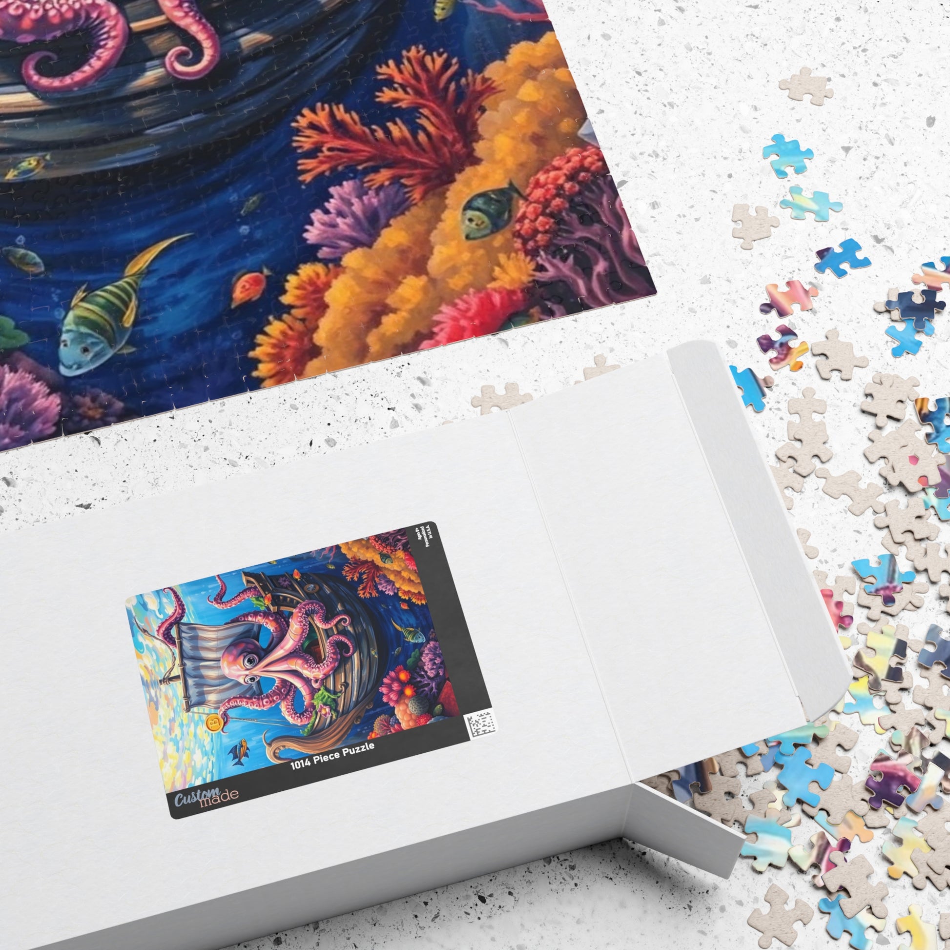 Sunken Pirate Ship Puzzle, Mysterious Underwater Nautical Scene with Octopus Jigsaw Game, Fun Family Activity, Puzzle Fanatic Gift Puzzle The Puzzle Chest