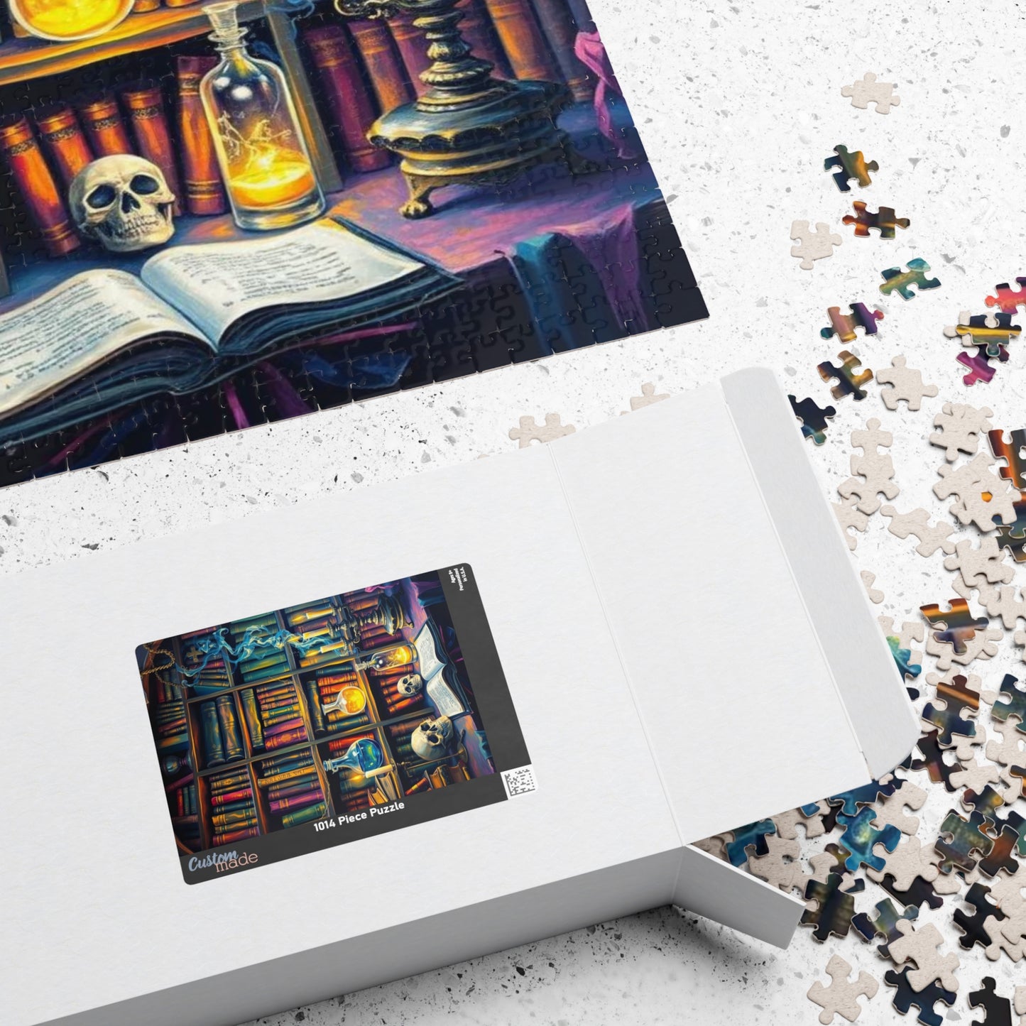 Mystical Library Puzzle - 110-1014 Piece Halloween Jigsaw Game Perfect for Cozy Nights, Gift for Book Lovers, Family Fun, Brain Teaser