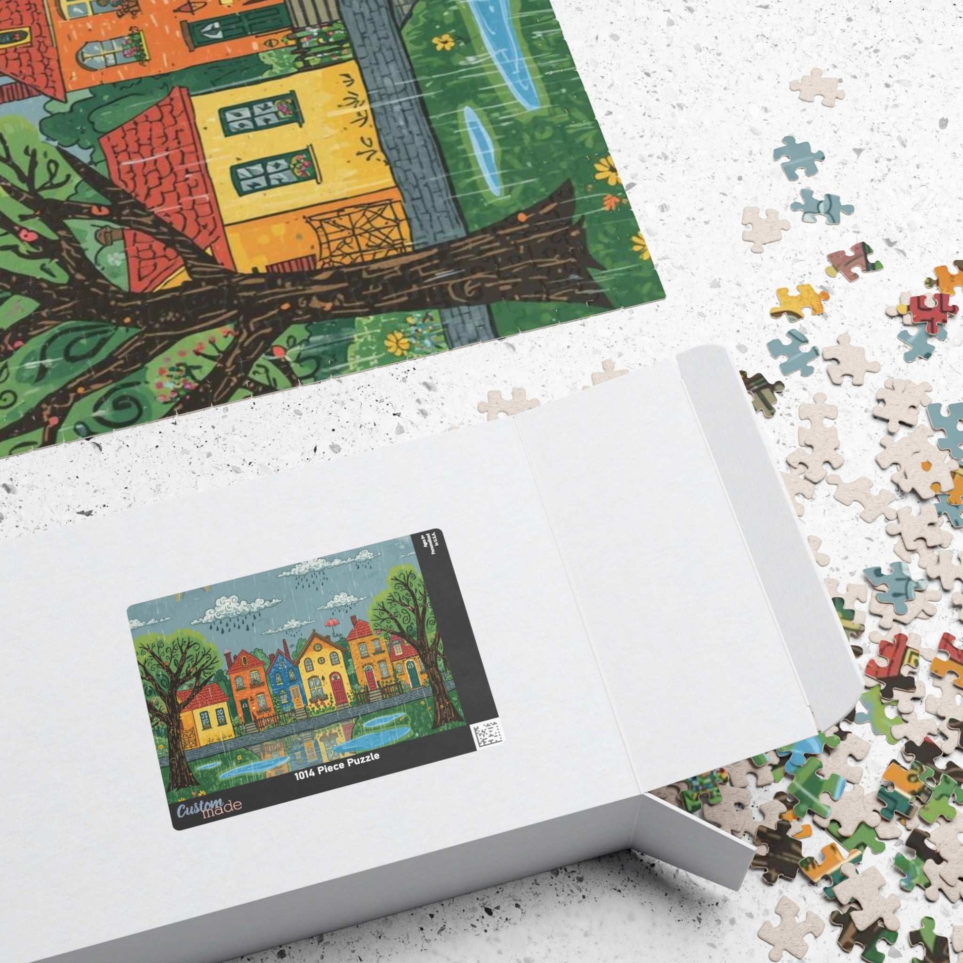 Charming Neighborhood Jigsaw Puzzle - Rainy Day In Town Puzzle The Puzzle Chest