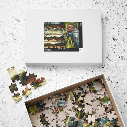 Forest Landscape Jigsaw Puzzle, Deer River Mossy Trees Wildlife Woodland Nature Game Night Family Activity Relaxing Mindfulness Unique Hobby Puzzle The Puzzle Chest