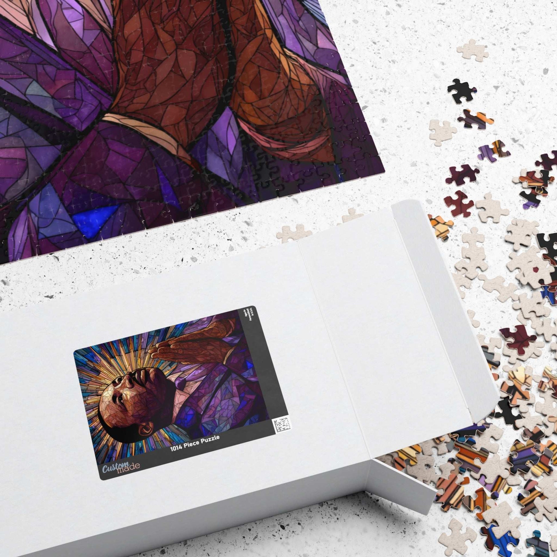 Afrocentric Black History Jigsaw Puzzle – Stained Glass Martin Luther King Jr. Puzzle, Civil Rights Movement Artwork, Inspirational African American Puzzle for Adults and Teens Puzzle The Puzzle Chest