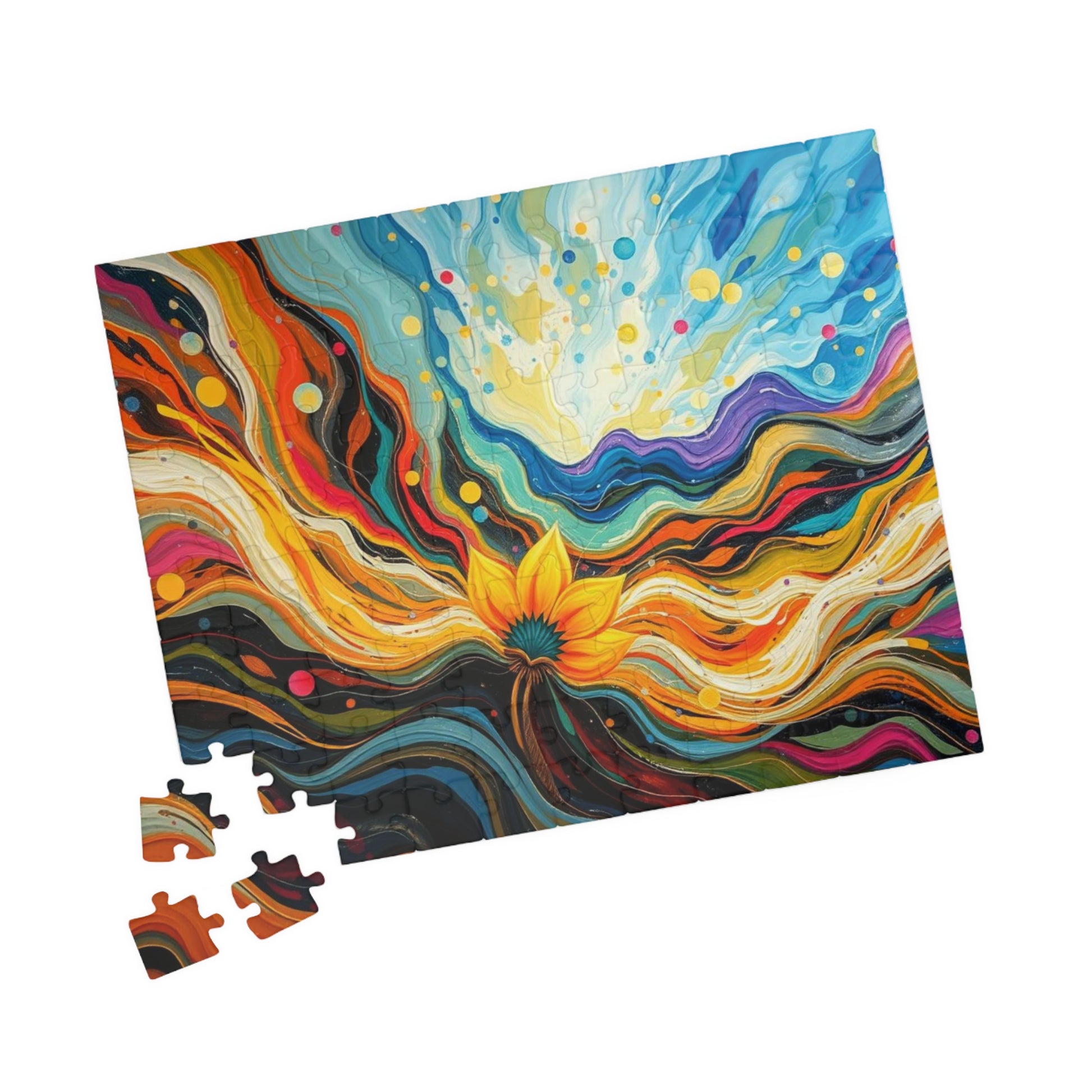 Colorful Abstract Landscape Puzzle | Fun Home Entertainment, Gift for Puzzle Lovers, Family Game Night, Mindfulness Brain Teaser Puzzle The Puzzle Chest