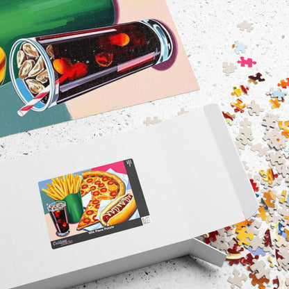 Fast Food Fun Puzzle - Pop Art Jigsaw Game Adult Gift for Food Lovers, Family Game Night, Unique Home Entertainment Puzzle The Puzzle Chest