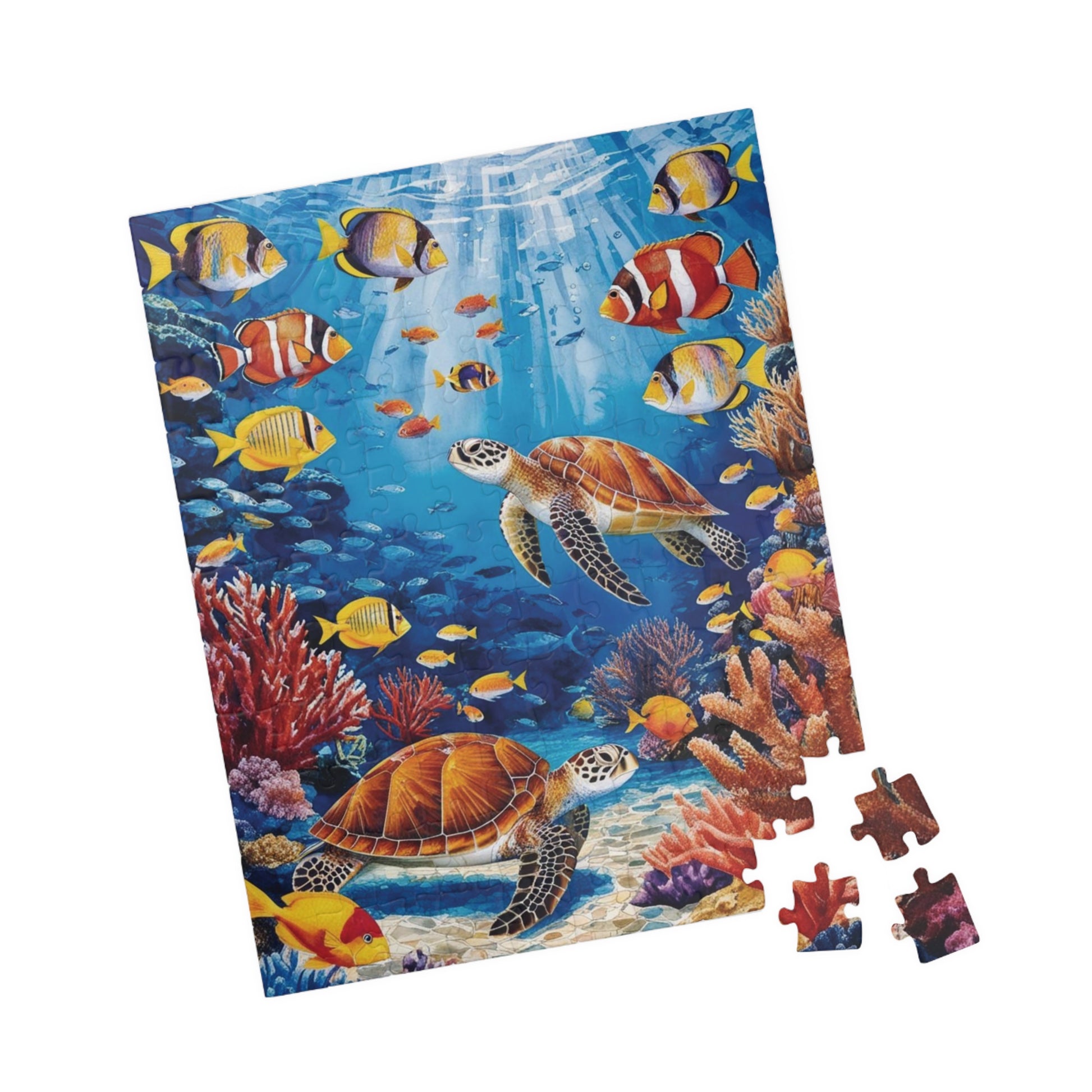 Mosaic Underwater Jigsaw Puzzle, Tropical Fish, Sea Turtle, Sunlit Surface, 520-Piece, Gift for Ocean Lovers, Relaxing Family Activity, Home Puzzle The Puzzle Chest