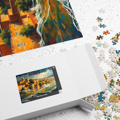 Great Biblical Flood Jigsaw Puzzle, Faith-Based Towering Waves and Rising Water Scene Tabletop Game for Adult Christians, Mindfulness Gift