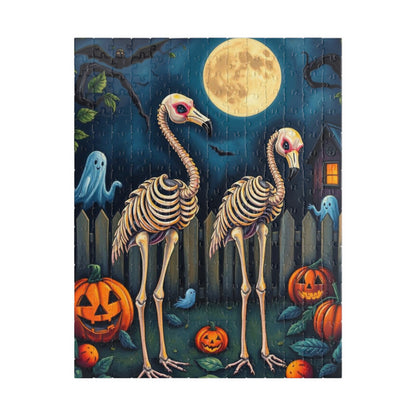Halloween Skeleton Puzzle - Spooky Flamingo 110, 252, 520, 1014-piece Jigsaw Perfect for Fall Family Fun, Haunted House Decor, Pumpkin Love 252 pcs (Vertical) Puzzle The Puzzle Chest