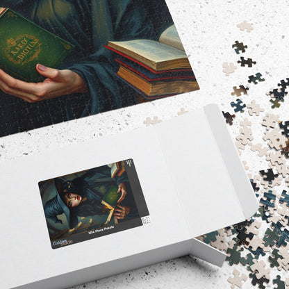 Gothic Witch Puzzle, 110, 252, 520, 1014-Piece Black Cat Dark Library Jigsaw Game for Adults, Halloween Decor, Unique Gift, Witchcraft Art Puzzle The Puzzle Chest