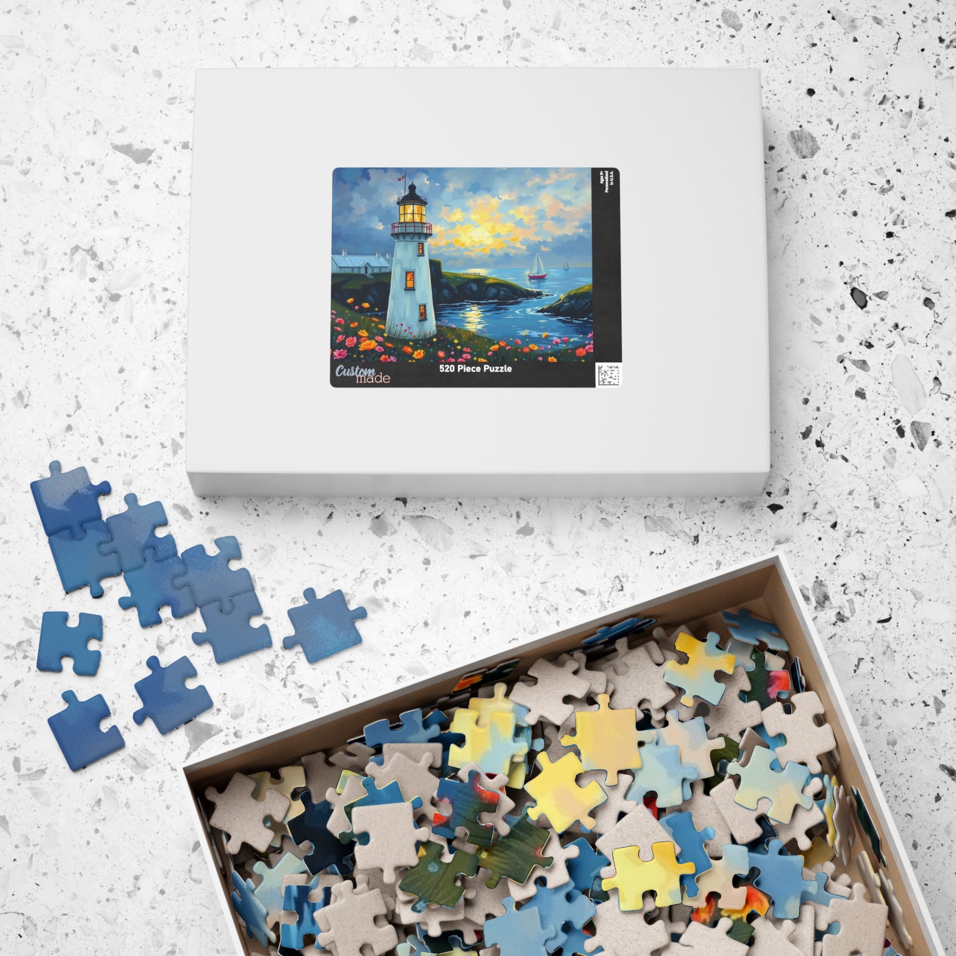 Lighthouse Coastal Scene Puzzle | Scenic Ocean Jigsaw Puzzle The Puzzle Chest
