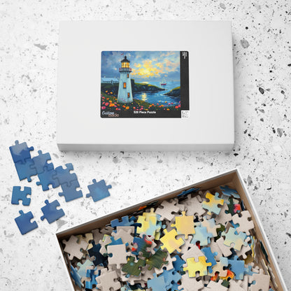 Lighthouse Coastal Scene Puzzle | Scenic Ocean Jigsaw Puzzle The Puzzle Chest