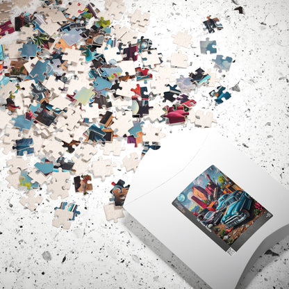 Vintage Car Jigsaw Puzzle - Retro Automobile Artwork, Nostalgic Vehicle Puzzle The Puzzle Chest