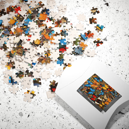 Butterfly Puzzle, Colorful Chaotic Collage Jigsaw, 252 520 1014-Piece Game, Mindfulness Activity, Gift for Nature Lover, Indoor Fun Puzzle The Puzzle Chest