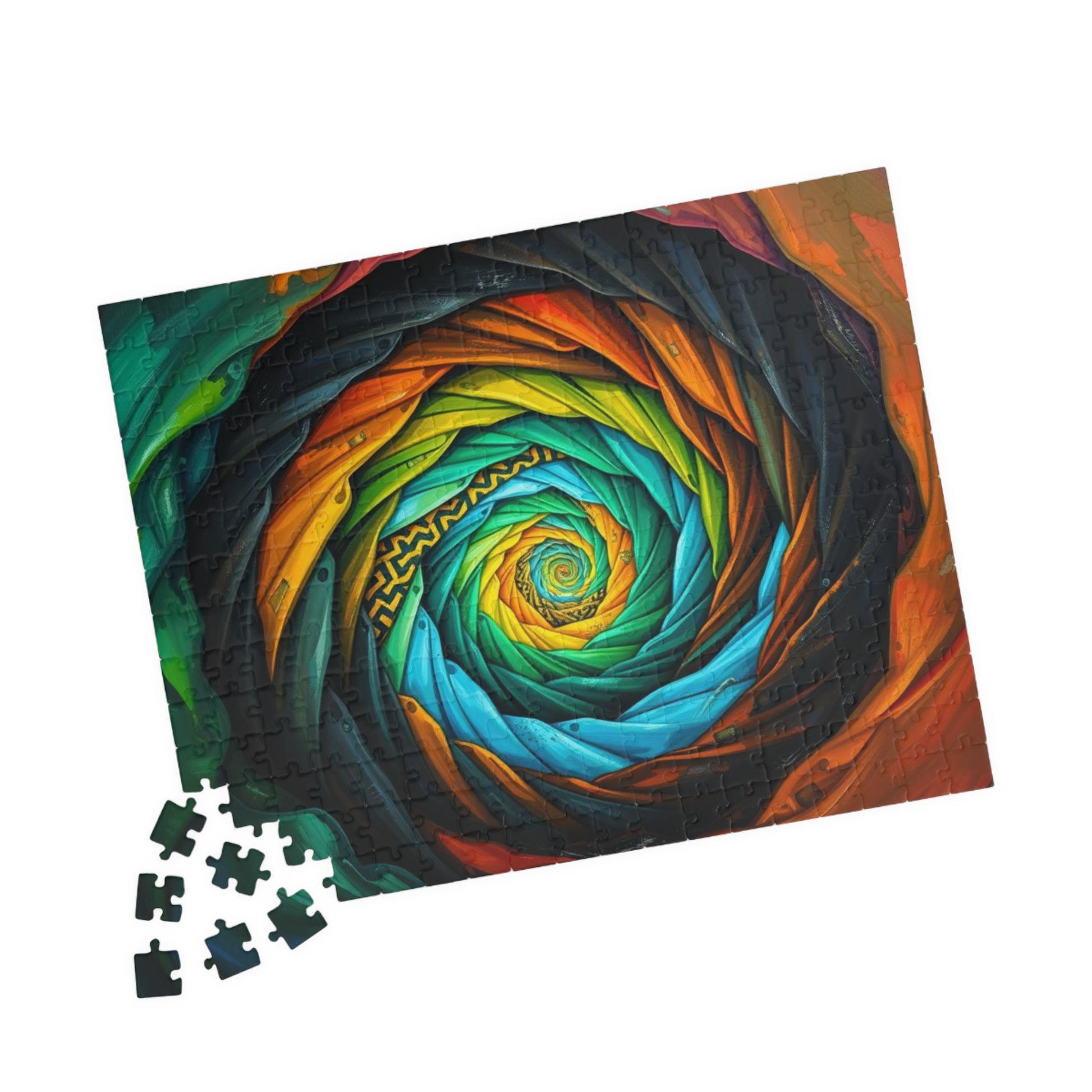 Colorful Abstract Spiral Jigsaw Puzzle, Vibrant Art Gift for Adult Puzzle Lovers, Home Entertainment, Thoughtful Gift, Brain Teaser Fun Puzzle The Puzzle Chest