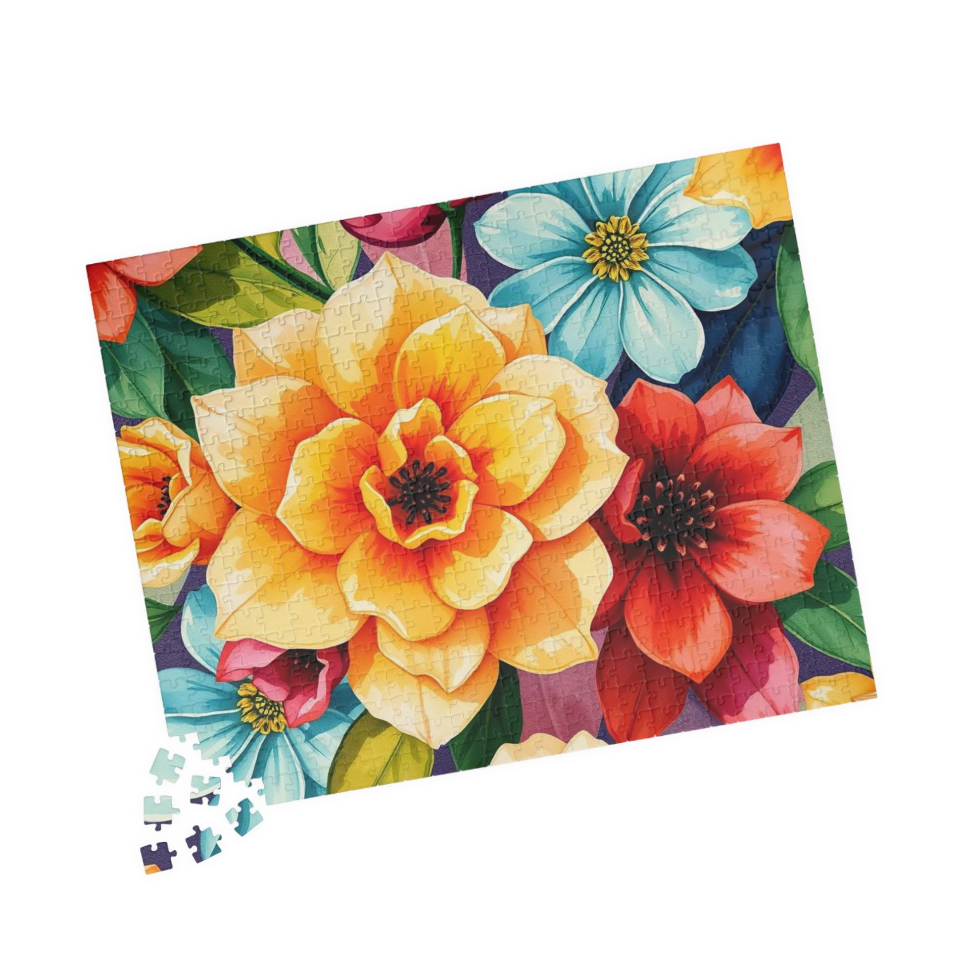 Floral Jigsaw Puzzle Game for Adult Mindfulness Activity, Gift for Flower Lovers, Family Fun, Home Entertainment Game Night, Brain Teaser Puzzle The Puzzle Chest