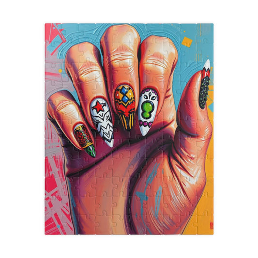 Artistic Nail Design Puzzle, Fun Family Activity, Unique Gift, Nail Art Enthusiasts, Creative Home Decor, 110-1014 Pieces 110 pcs (Vertical) Puzzle The Puzzle Chest