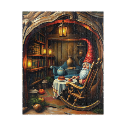 Gnome Home Inside Oak Trunk Jigsaw Puzzle, Fantasy Puzzle (110, 252, 520, 1014-Piece), Family Activity, Relaxing Hobby, Puzzle Lover Gift 252 pcs (Vertical) Puzzle The Puzzle Chest