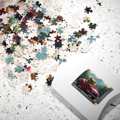 Adventurous Bear Jigsaw Puzzle for Adults, Fun Family Game Night, Mountain View Scenic Puzzle Artwork, Animal Lover Gift for Friend Puzzle The Puzzle Chest