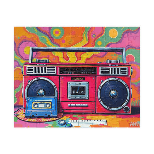 Retro Boombox Puzzle - Pop Art Jigsaw Game, Fun Family Activity, Music Lover Gift, Vintage Vibe, Home Entertainment, Perfect for Game Night 110 pcs (Horizontal) Puzzle The Puzzle Chest