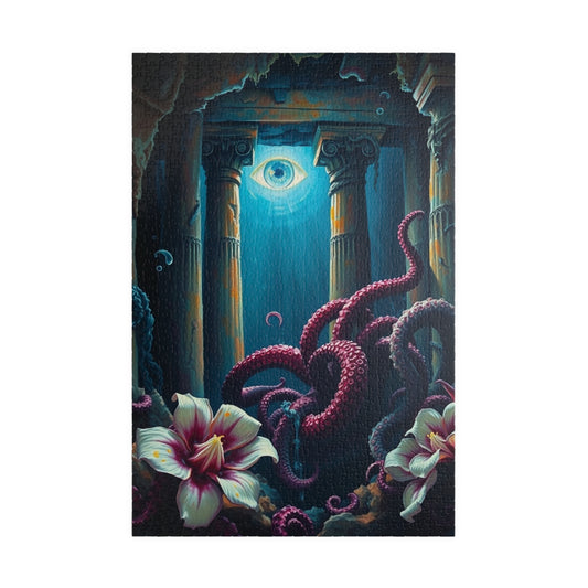 Mystical Underwater Octopus Puzzle Art, Perfect Gift for Ocean Lovers, Nautical Home Decor, Relaxation Activity, Unique Challenge