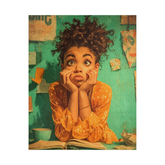 African American Quiet Moments Jigsaw Puzzle: Black Girl Reading, Afrocentric Childhood in Soft Pastels Puzzle The Puzzle Chest