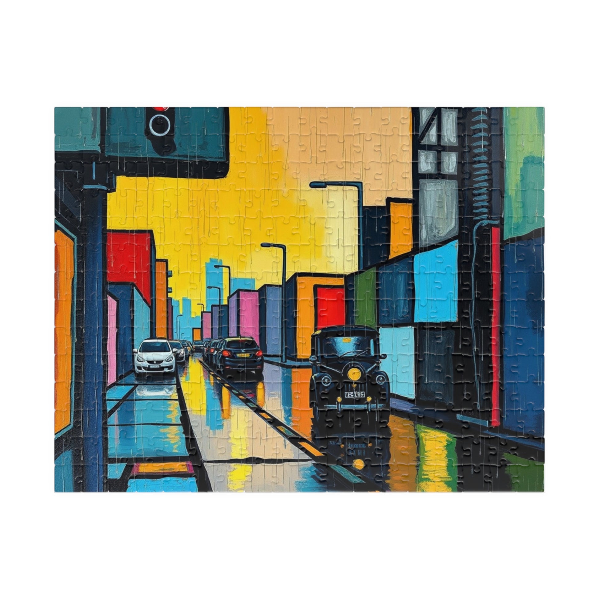 Colorful Cityscape Puzzle - Abstract Art, Jigsaw Game for Adults, Gift for Friends, Family Fun, Mindfulness Activity, Brain Teaser 252 pcs (Horizontal) Puzzle The Puzzle Chest