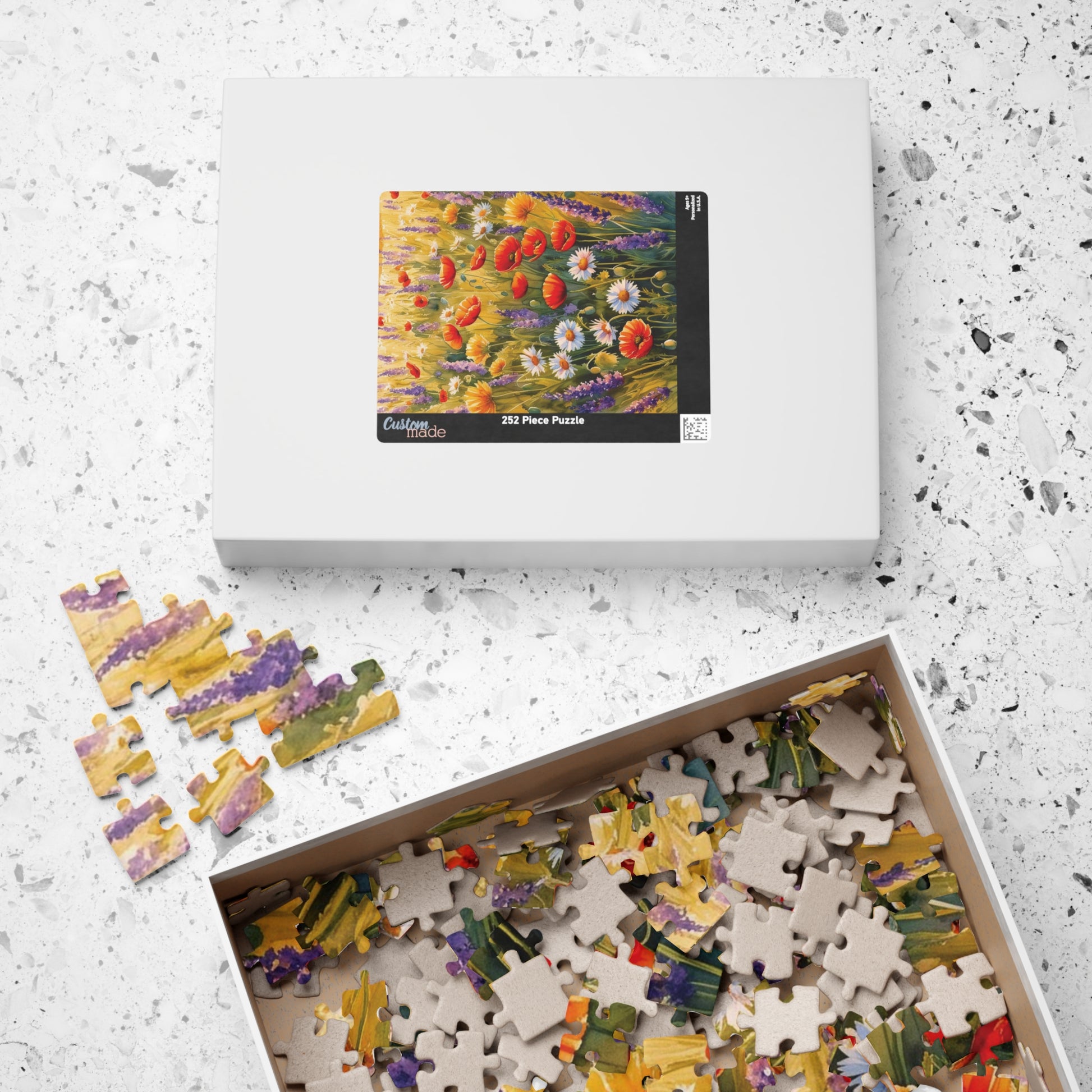Field of Wildflowers Jigsaw Puzzle, Flowers with Butterflies Floral Landscape Game, 252 520 1014 Piece Nature Lover Gift for Friend Puzzle The Puzzle Chest