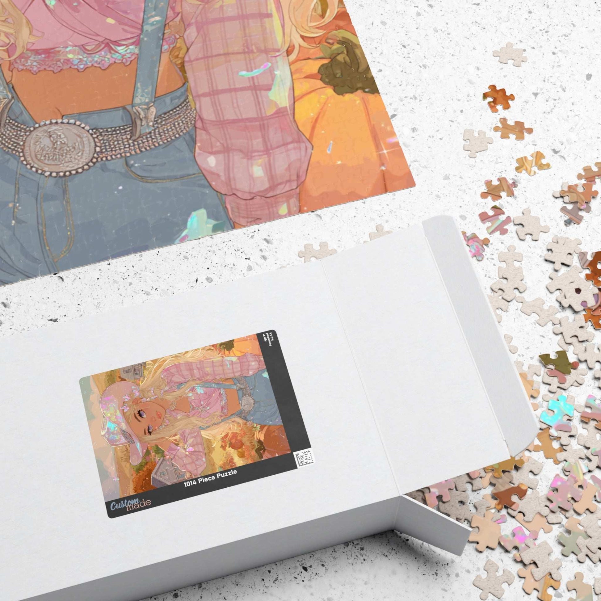 2000s Autumn Cowgirl Jigsaw Puzzle - Glittery Harvest, Retro Y2K Illustration, Holiday Birthday Gift for Puzzle Lover Puzzle The Puzzle Chest