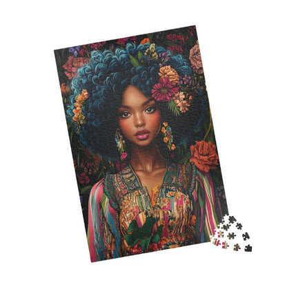 Afro Floral Portrait Puzzle | 110-1014 Piece Art Jigsaw