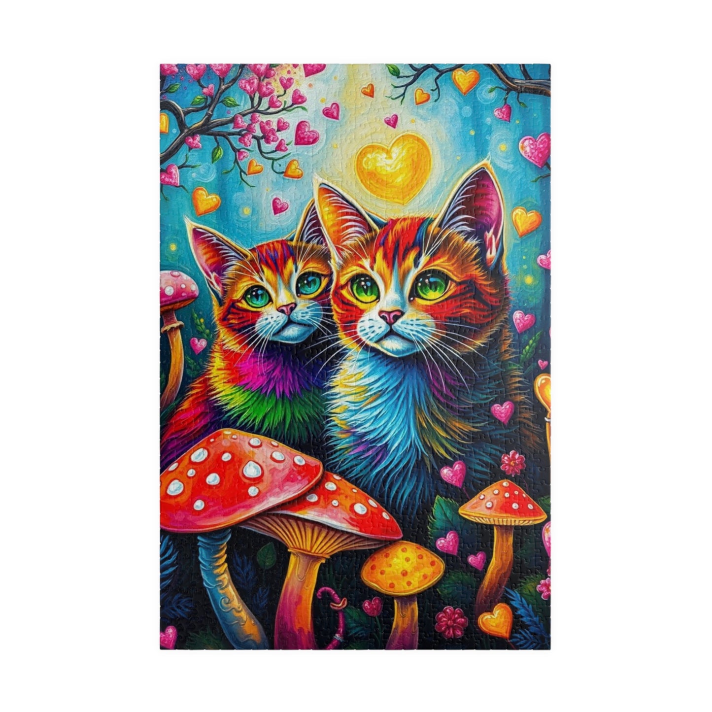 Whimsy Woods - Rainbow Cats and Pride Forest Jigsaw Puzzle, 110 to 1014-piece, Cat Lover Gift, Family Activity or Solo Fun, Brain Teaser 1014 pcs (Vertical) Puzzle The Puzzle Chest