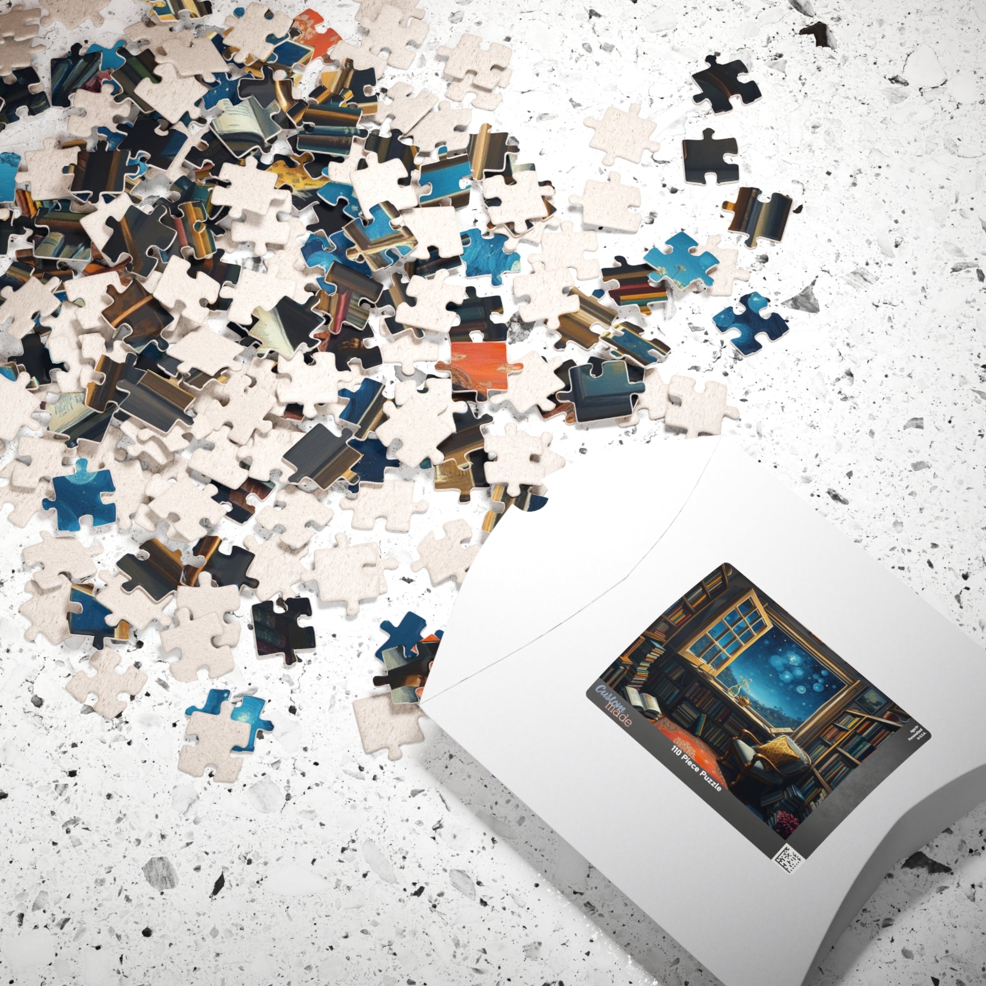 Cozy Library Jigsaw Puzzle - Starry Night Sky, Book Lover Gift, Educational Game, Mindfulness Activity, Literary Scene, Ideal for Family Fun Puzzle The Puzzle Chest