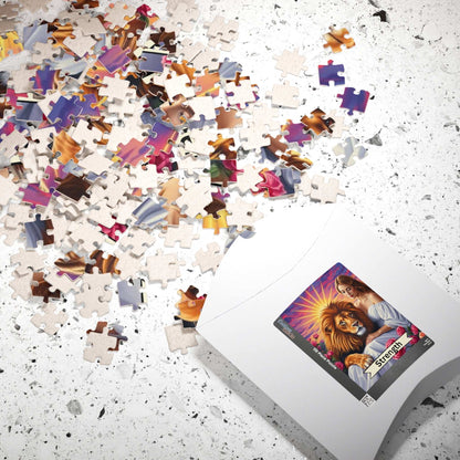 Her Strength Jigsaw Puzzle - Tarot Card Lion Design, Holiday Birthday Gift for Adult Puzzle Lover, Fun Family Game Night, Mindful Activity Puzzle The Puzzle Chest