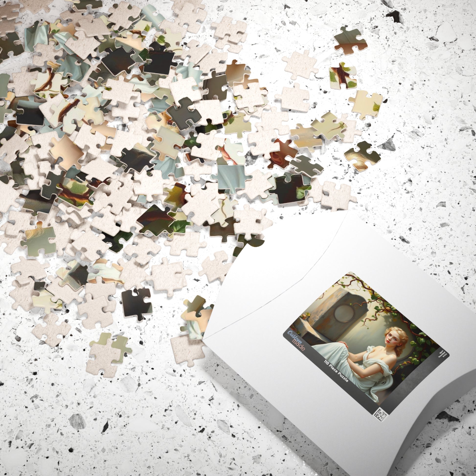Mourner's Vigil Gothic Jigsaw Puzzle - Woman at Cemetery, Gothic Art Print, Dark Romantic Fantasy Gift for Art Lovers and Puzzle Collectors Puzzle The Puzzle Chest