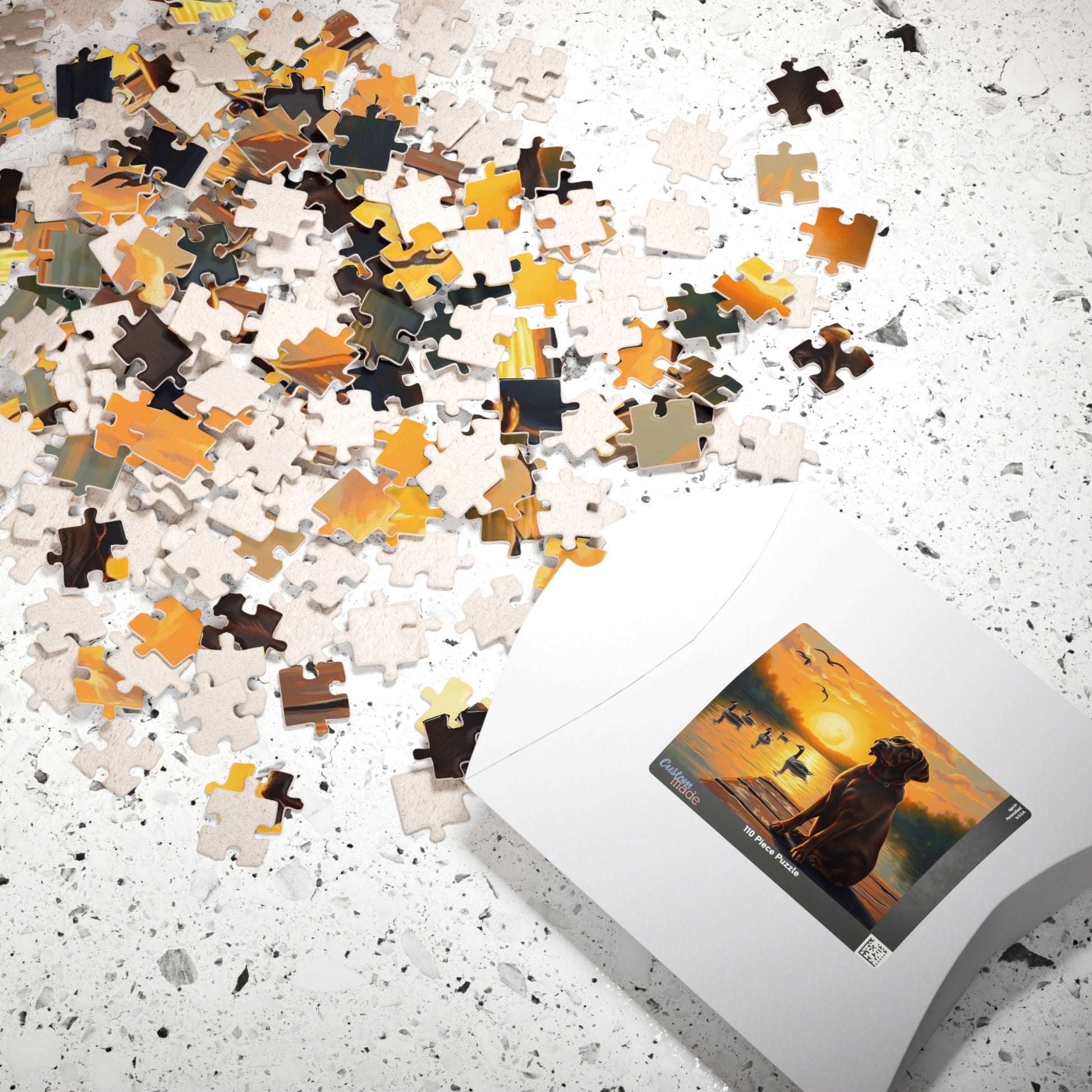 Majestic Sunset Dog Puzzle, Labrador Retriever Jigsaw Game for Family Game Night, Dog Lover Gift, Adult Puzzle for Relaxation, Nature Scene Puzzle The Puzzle Chest