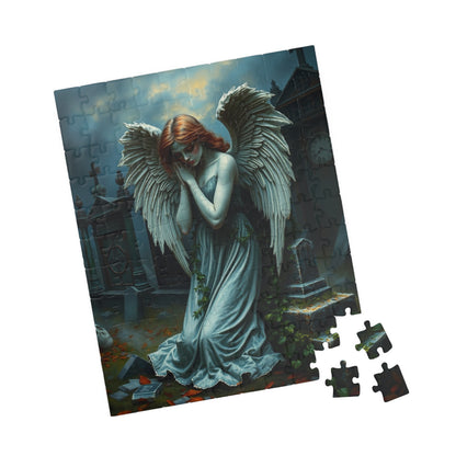 Gothic Angel Statue Puzzle, Mystical Jigsaw Game for Adults, Unique Gift for Puzzle Lovers, Spiritual Art, Perfect for Halloween, Meditation Puzzle The Puzzle Chest