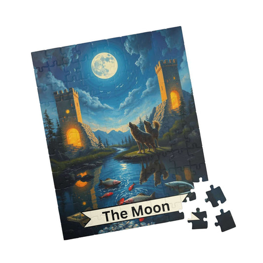 The Moon Jigsaw Puzzle - Tarot Style Moonlit Castle, 110-1014 Piece Ideal for Family Game Night, Puzzle Lover Gift, Mindfulness Activity 110 pcs (Vertical) Puzzle The Puzzle Chest